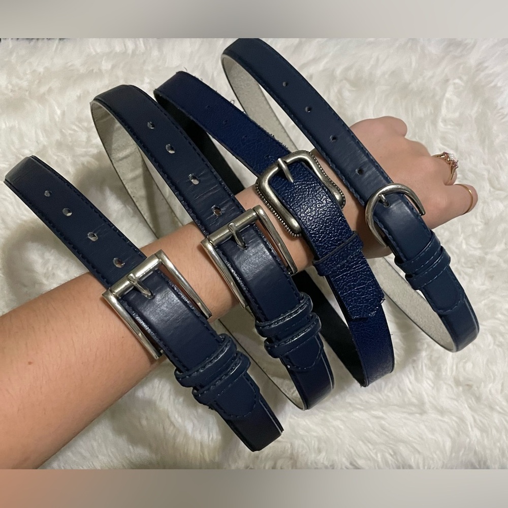 Navy Blue Belts Set of 4 Bundle Unisex